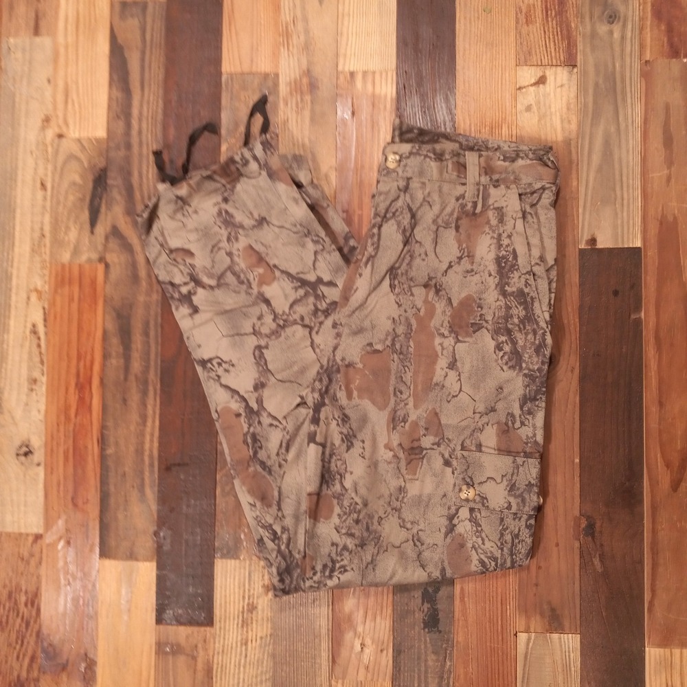 Natural Gear Camo Cargo Pants Mens Medium Brown Bark Camouflage Hunting Trousers